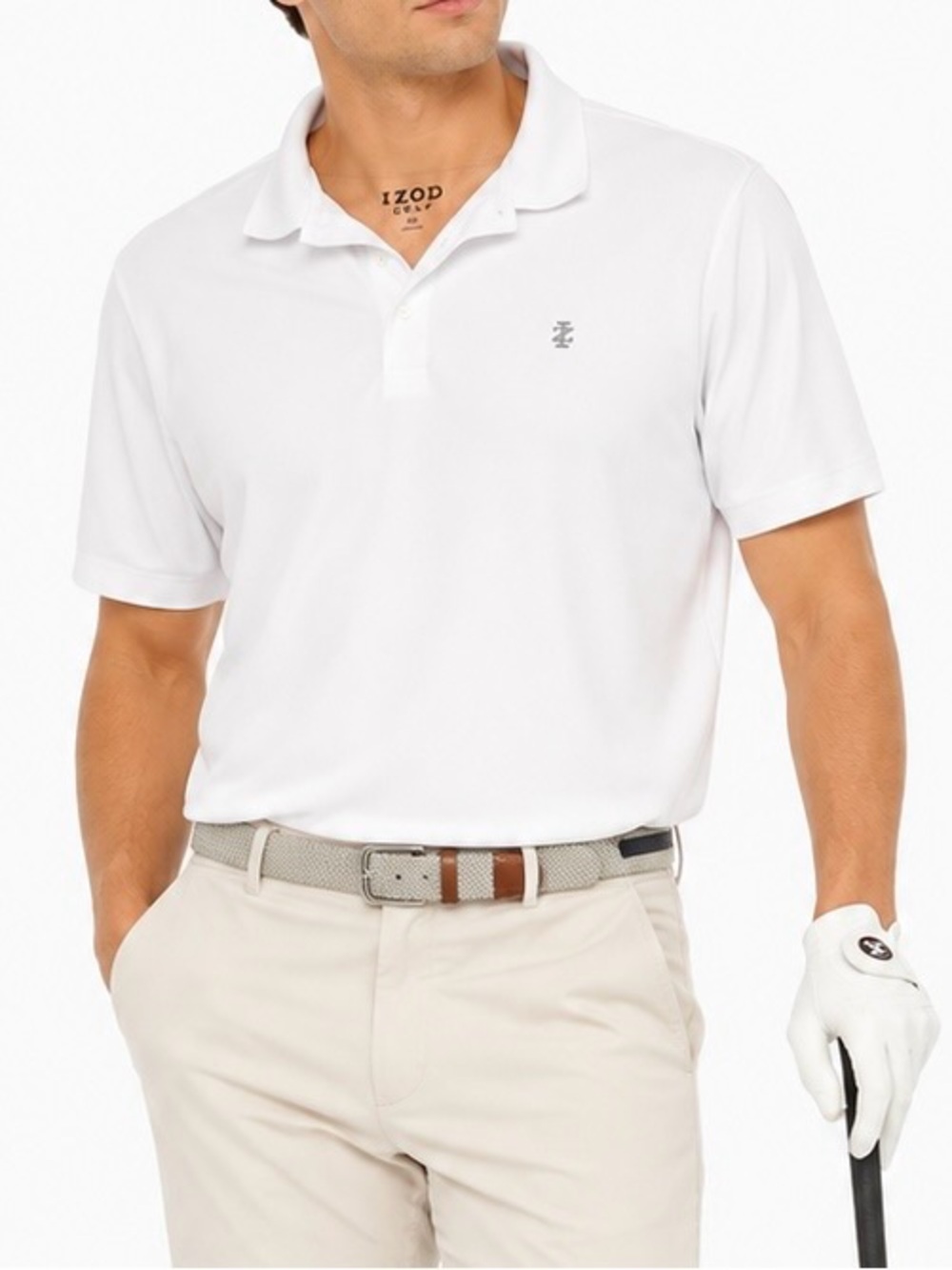 IZOD Golf Polo Shirt XXL White Performance Short Sleeve Men’s Logo